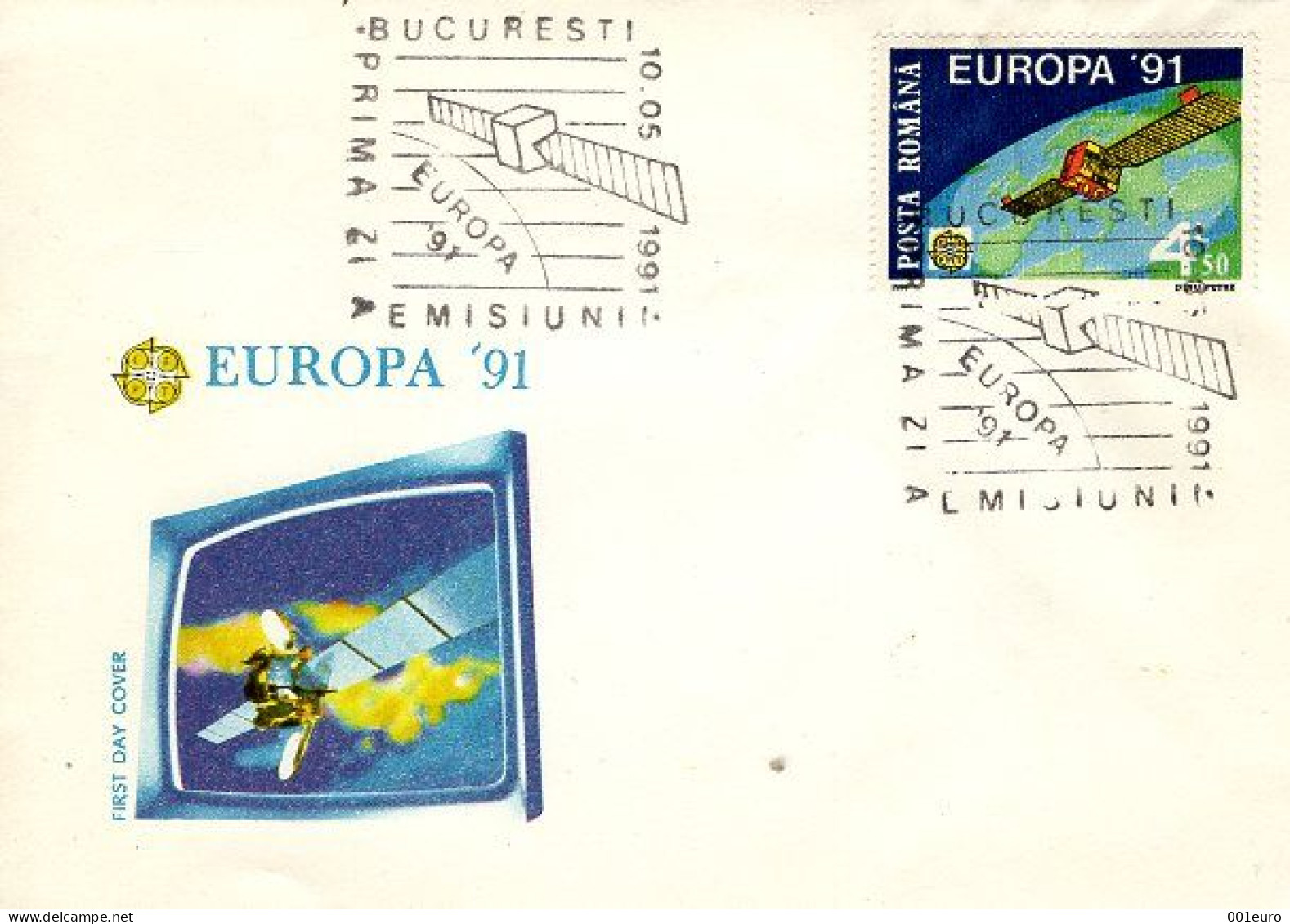 ROMANIA 1991: EUROPA - SATELITE, FDC Cover - Registered Shipping! - 1991