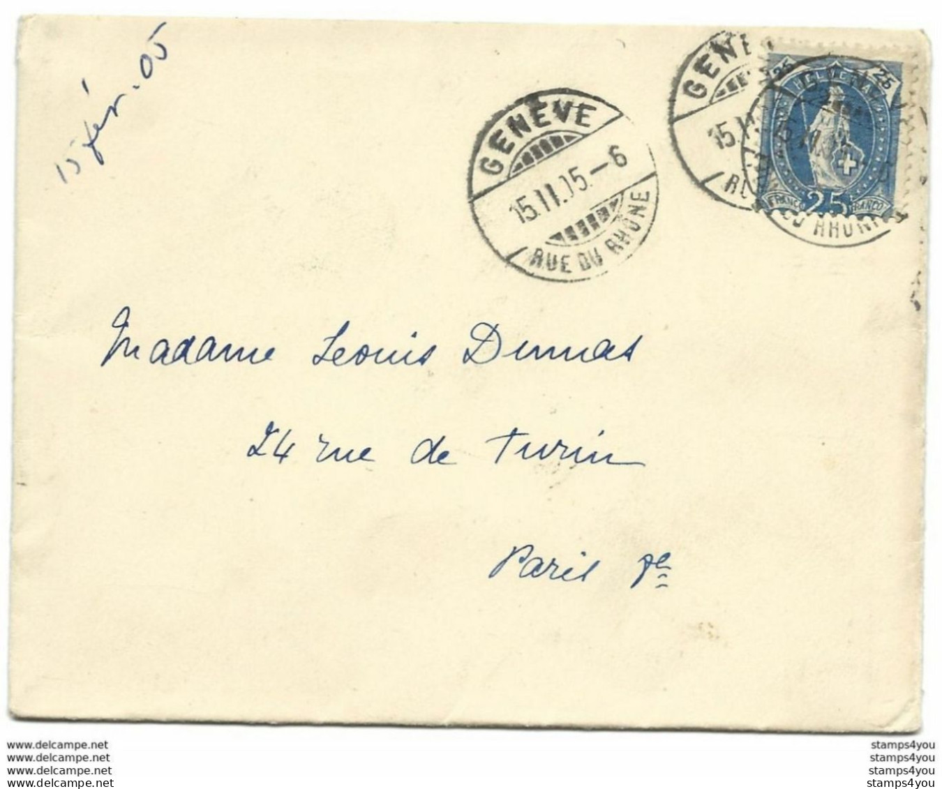 116 - 68 - Enveloppe Envoyée De Genève 1905 - Briefe U. Dokumente