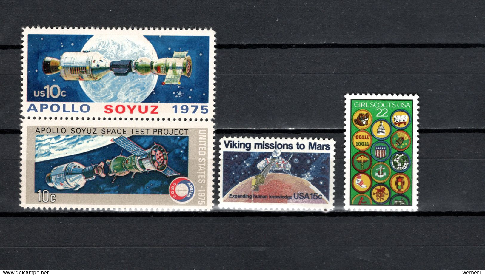 USA 1975/1987 Space, Apollo-Soyuz, Viking, Girl Scouts 4 Stamps MNH - Verenigde Staten