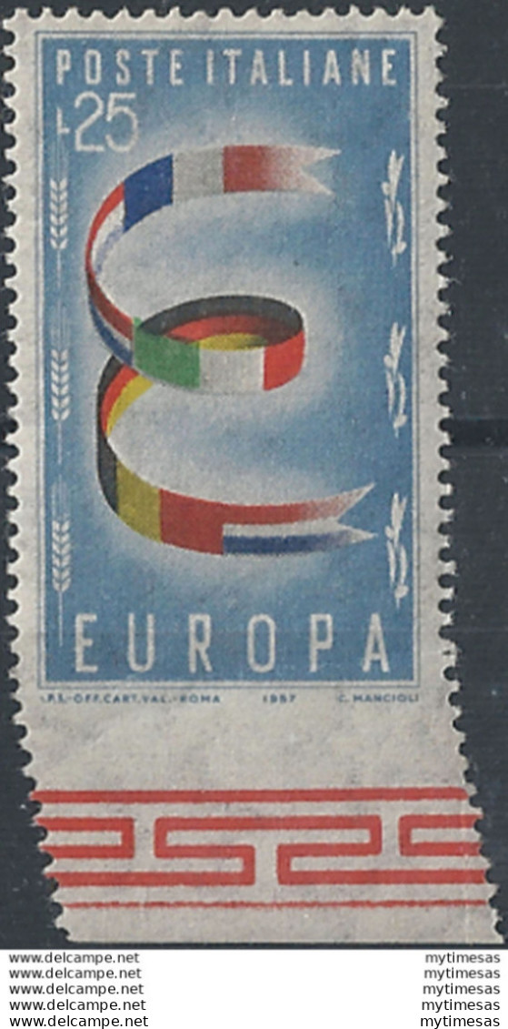 1957 Italia Europa Lire 25 Varietà MNH Sass N. 817e - 1961-70:  Nuovi