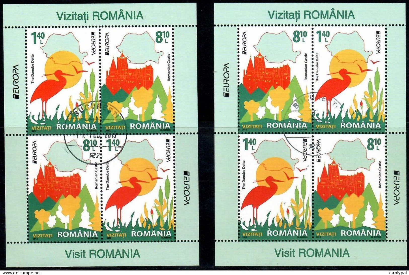 Romania, 2012  CTO, Mi. Bl. Nr. 529 I II                       Europa - Used Stamps