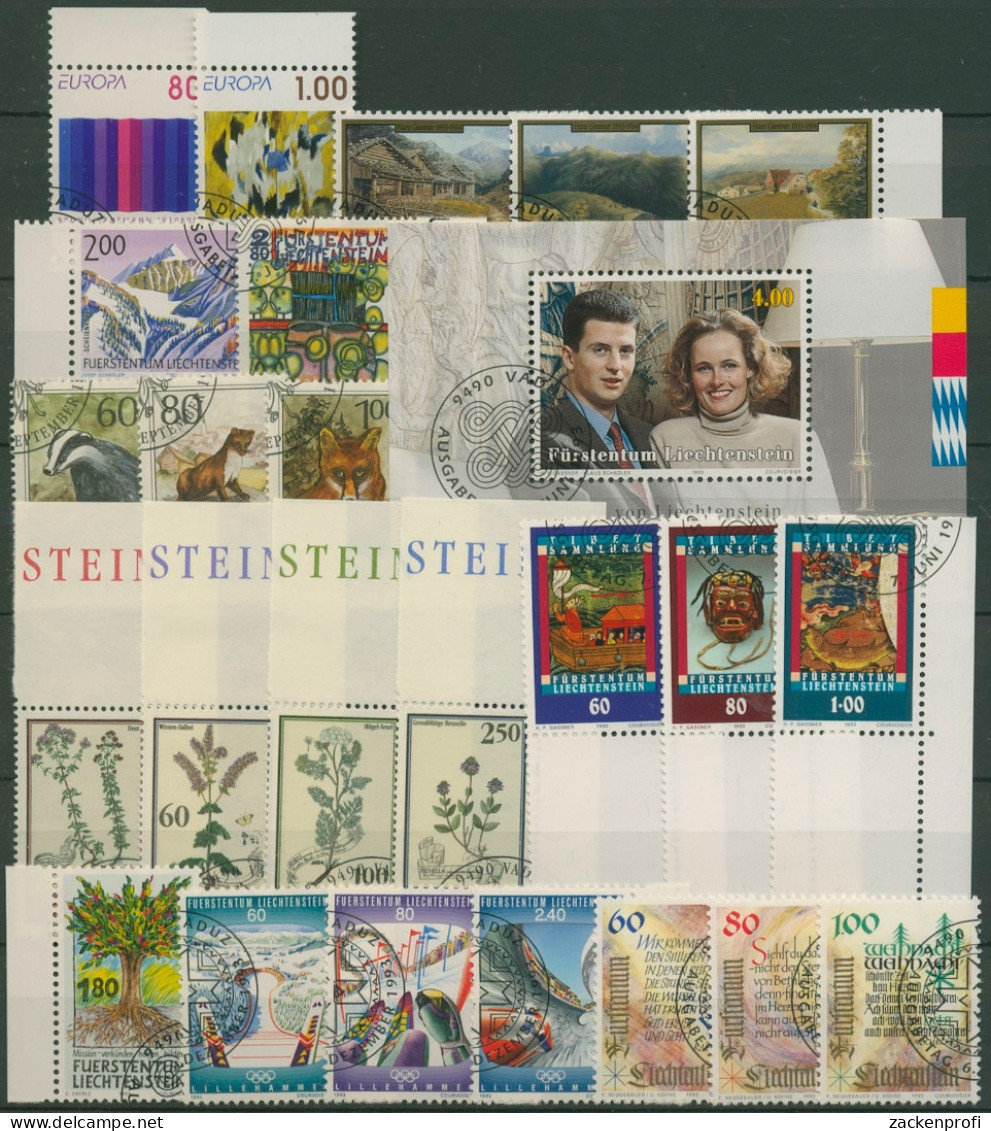 Liechtenstein Jahrgang 1993 Komplett Gestempelt (SG6525) - Usati