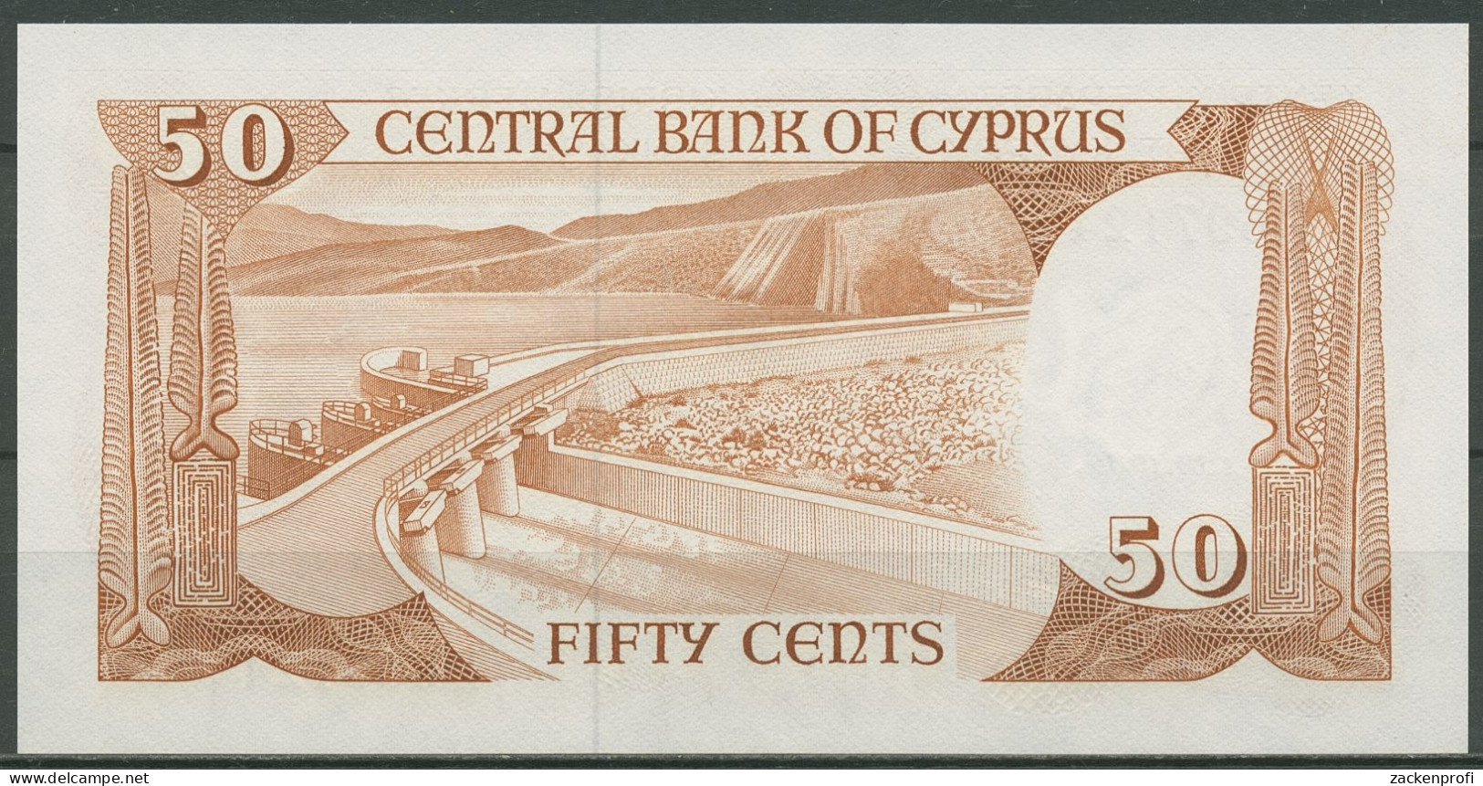 Zypern 50 Cents 1984, Frau, Staudamm, KM 49 A, Kassenfrisch (K581) - Cyprus