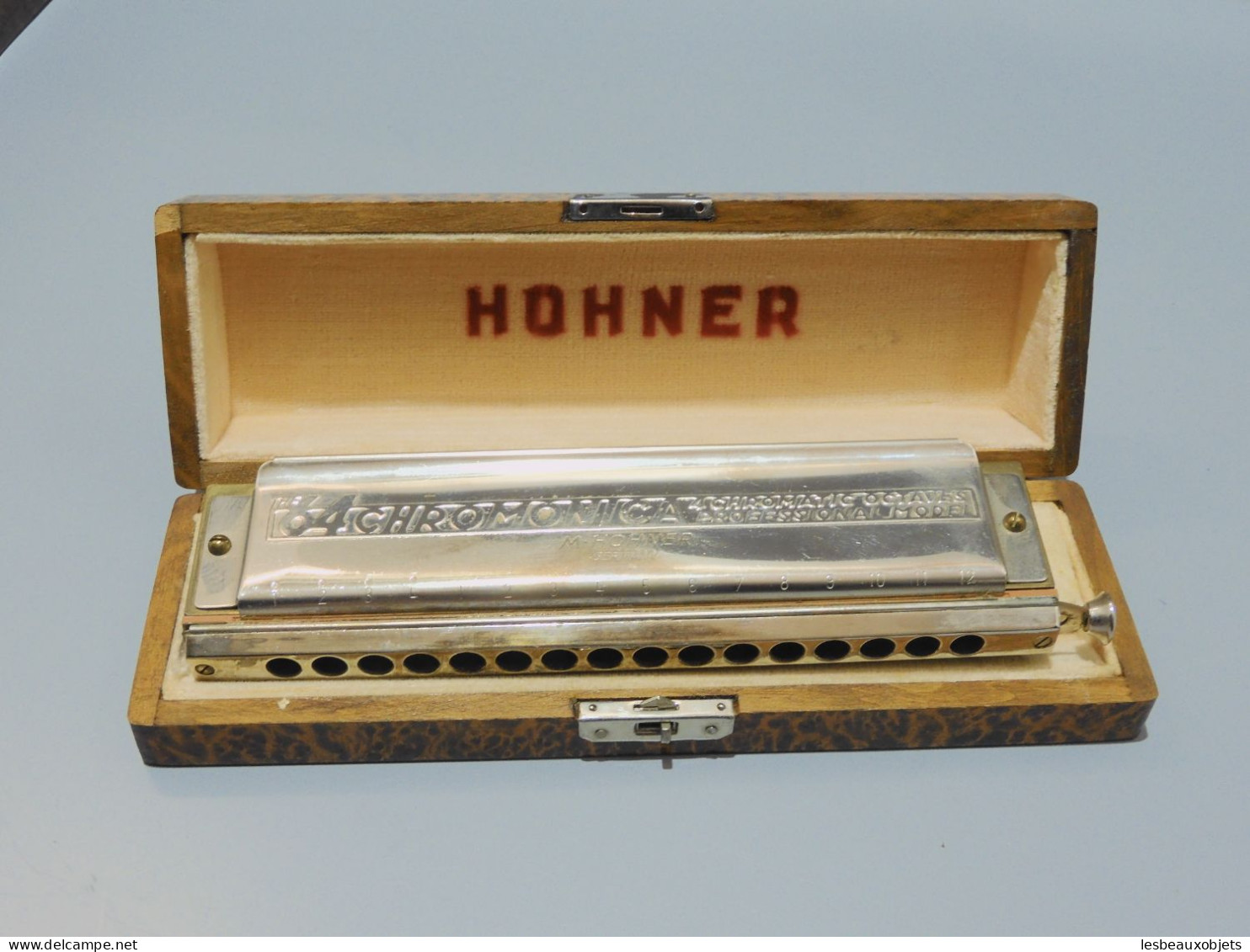 -ANCIEN Coffret & HARMONICA CHROMONICA HOHNER 4 chromatic Octaves GERMANY    E