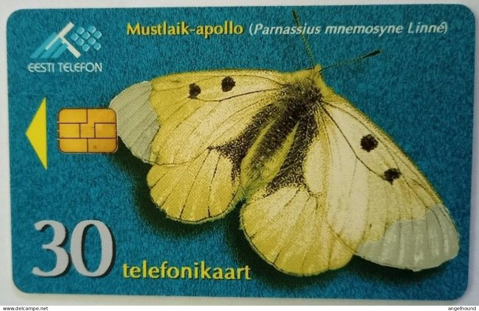 Estonia 30 Kr. Chip Card - Mustlaik Apollo ( Parnassius Mnemosyne Linne ) - Estonie