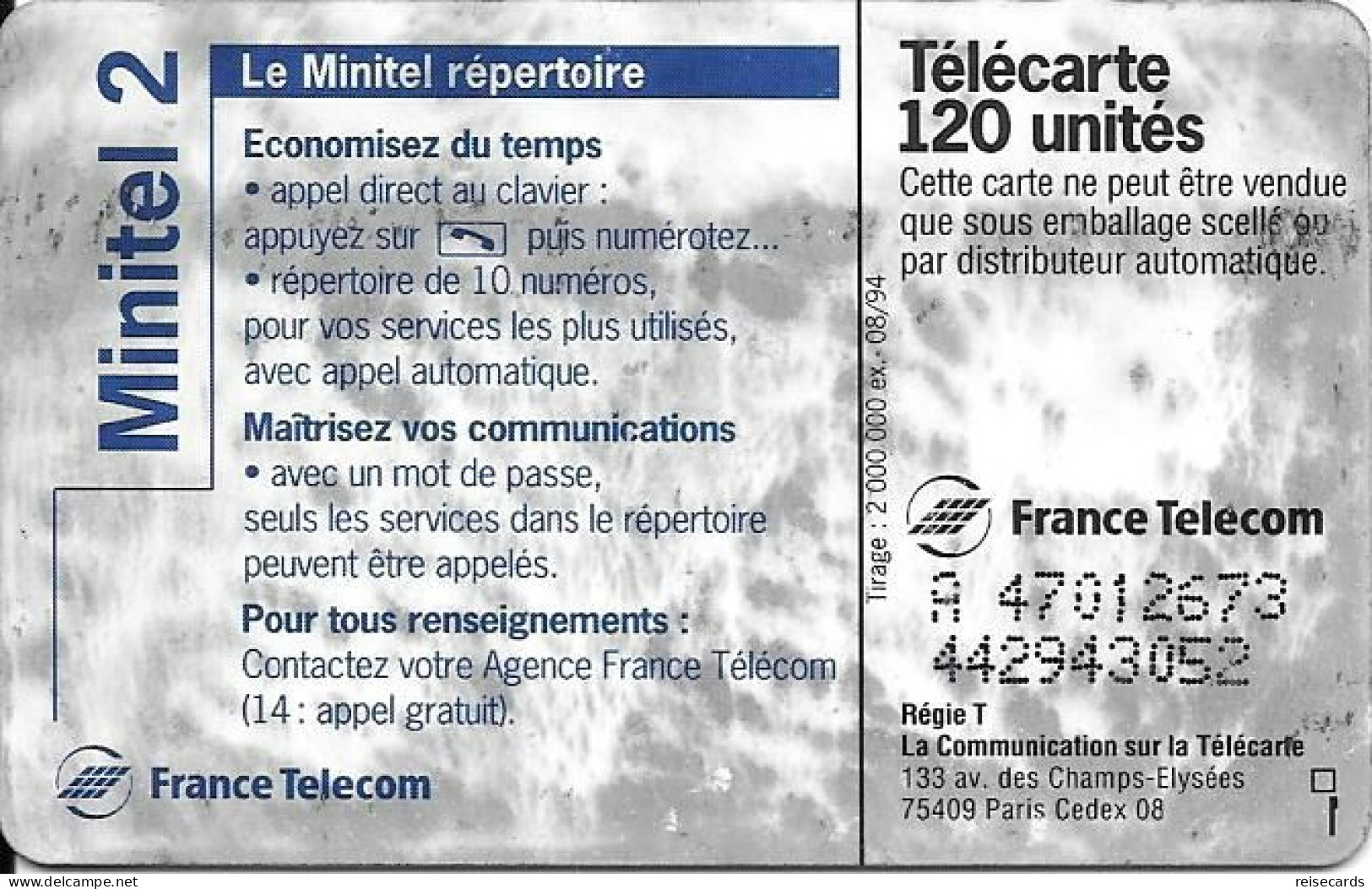 France: France Telecom 08/94 F503 Minitel 2 - 1994