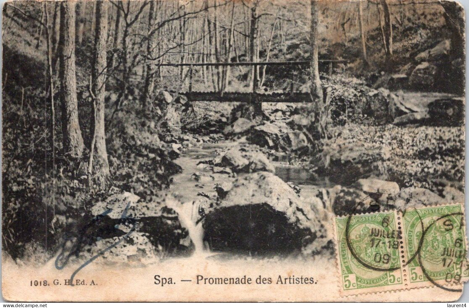 18-4-2024 (2 Z 23) Belgium (2 Thin Postcards)  Posted Around 1910 - Forest / Woods - Trees