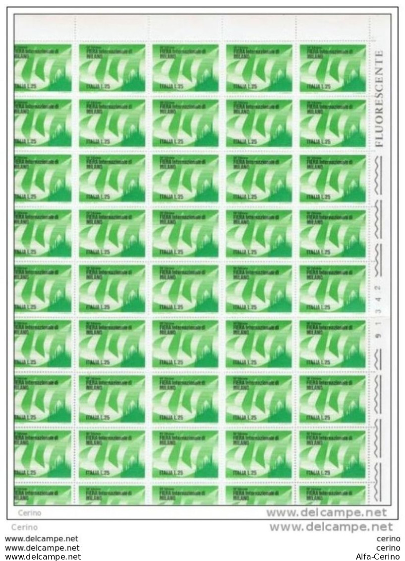 REPUBBLICA:  1972   FIERA  DI  MILANO  -  £. 25  VERDE  E  NERO  -  FGL. 50  N. -  SASS. 1171 - Complete Vellen