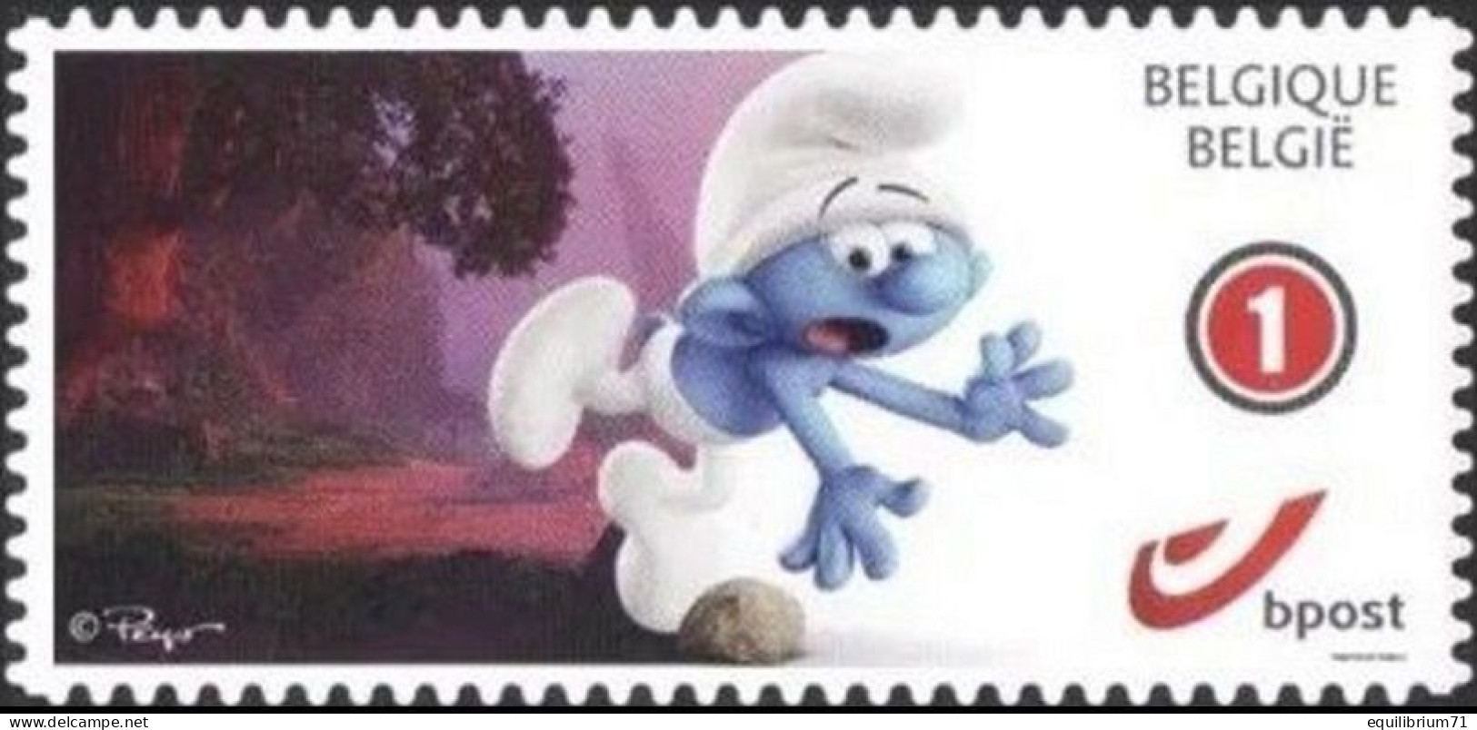 DUOSTAMP/MYSTAMP** - Schtroumpfs/De Smurfen/The Smurfs - Les Schtroumpfs & Le Village Perdu - Autocollant - Gd/Groote 1 - Mint