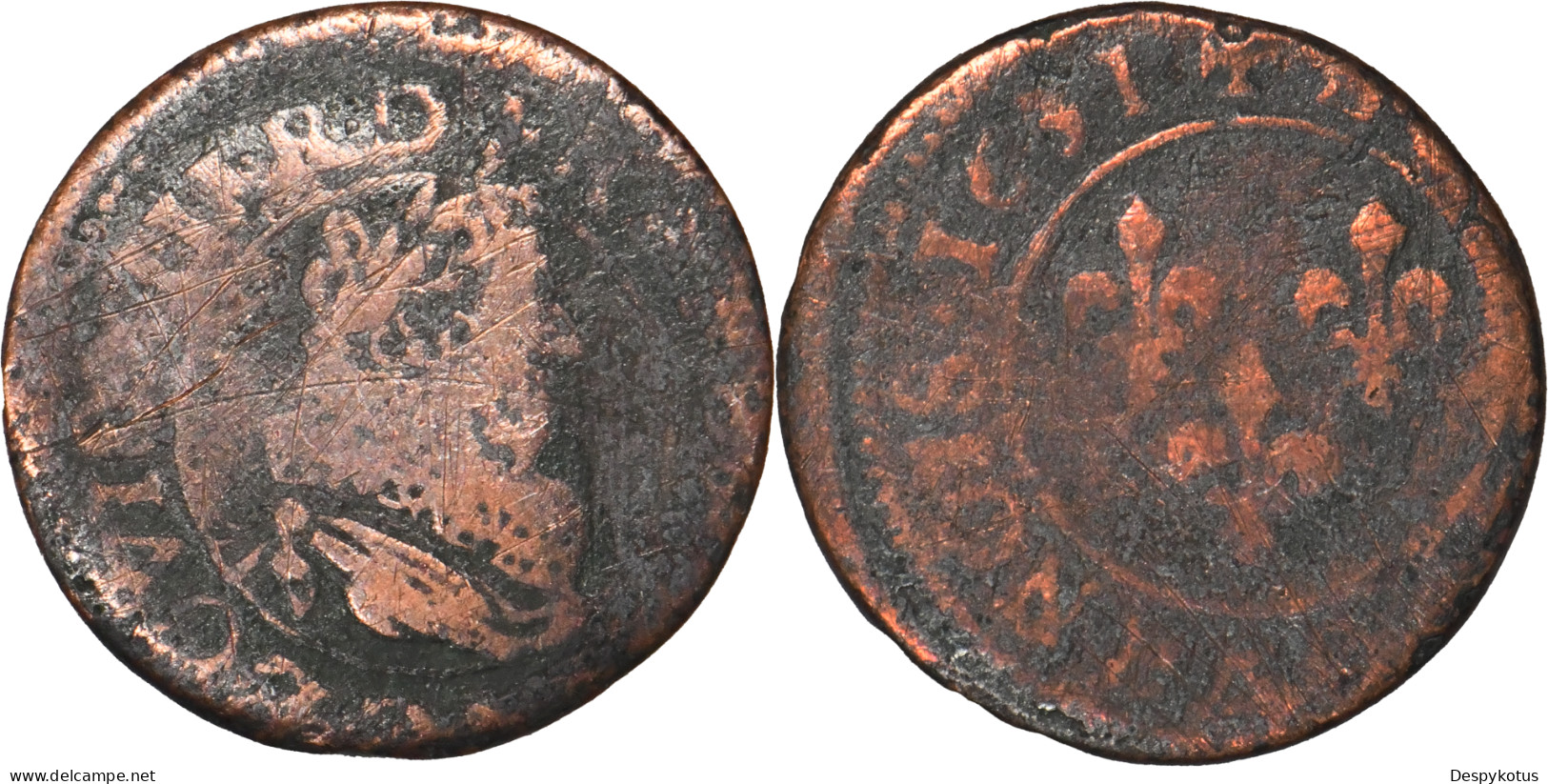 FRANCE - 1631 - Double Tournois - Louis XIII - 19-063 - 1610-1643 Louis XIII Le Juste