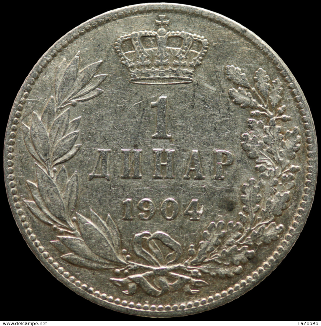 LaZooRo: Serbia 1 Dinar 1904 VF / XF - Silver - Serbia