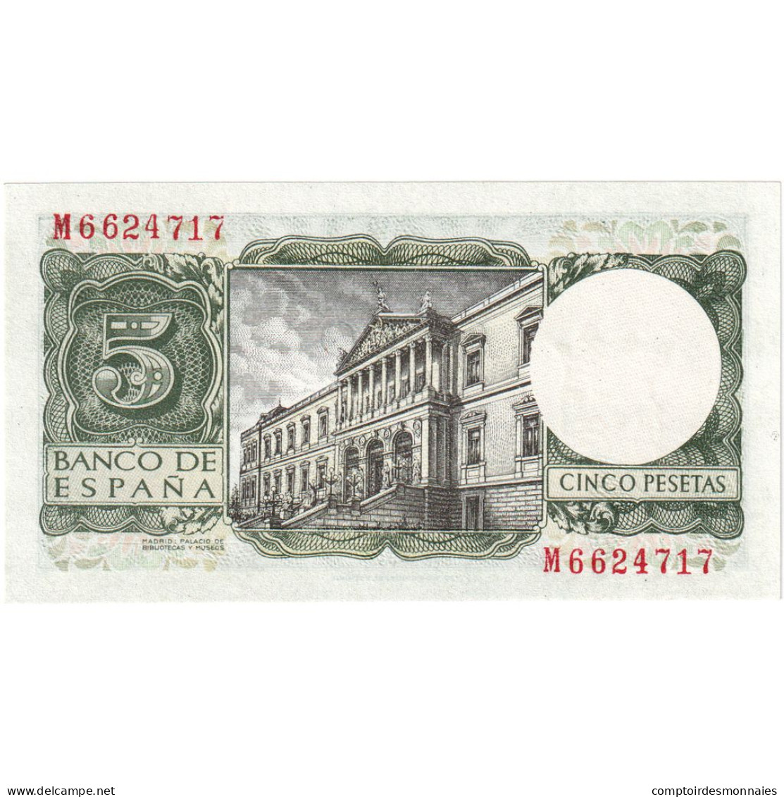 Billet, Espagne, 5 Pesetas, 1954, 1954-07-22, NEUF - 5 Pesetas