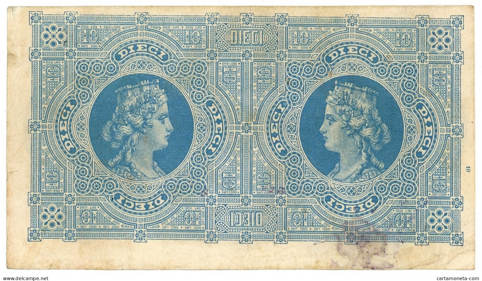 10 LIRE BIGLIETTO CONSORZIALE REGNO D'ITALIA 30/04/1874 BB+ - Biglietto Consorziale