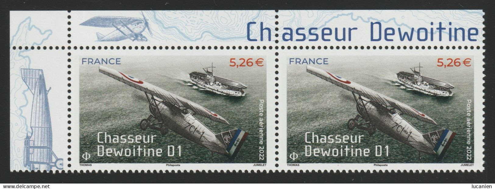 2022 PA N°  92 Neuf ** En Paire - Voir VERSO Et Descriptif  "Chasseur Dewoitine D1" - 1960-.... Neufs