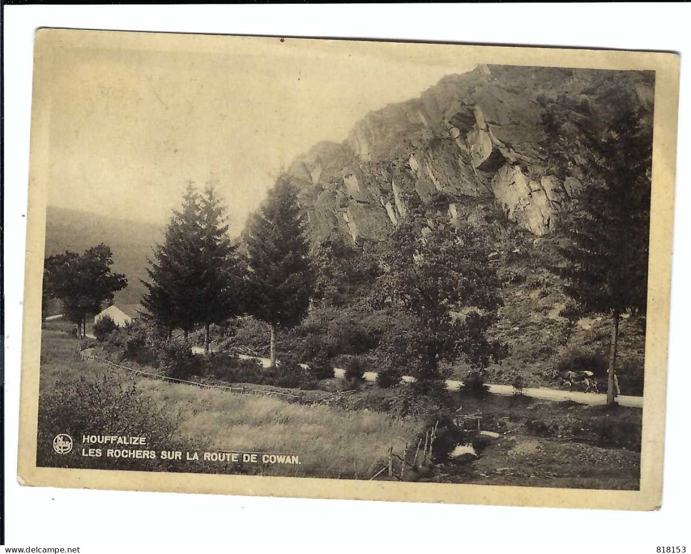 HOUFFALIZE  LES ROCHERS SUR LA ROUTE DE COWAN  1935 - Houffalize