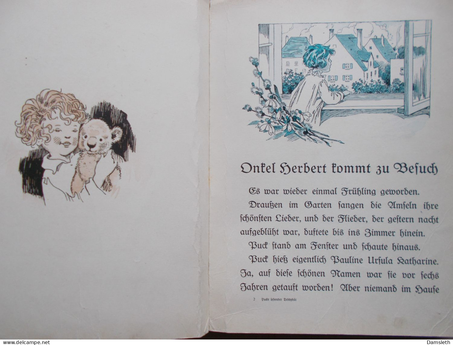 Vintage 1941 Children's Book Fritz Baumgarten; Pucks Lebender Teddybär - Other & Unclassified