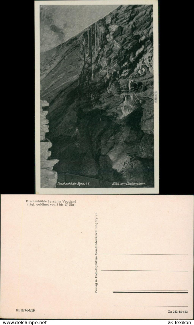 Ansichtskarte Syrau (Vogtland) Drachenhöhle - Blick Vom Deckenstein 1957 - Syrau (Vogtland)