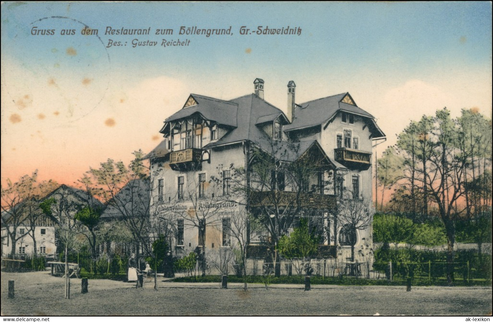 Großschweidnitz (OL) Swó&#324;ca Gruss Aus Dem Restaurant Höllengrund 1912  - Grossschweidnitz