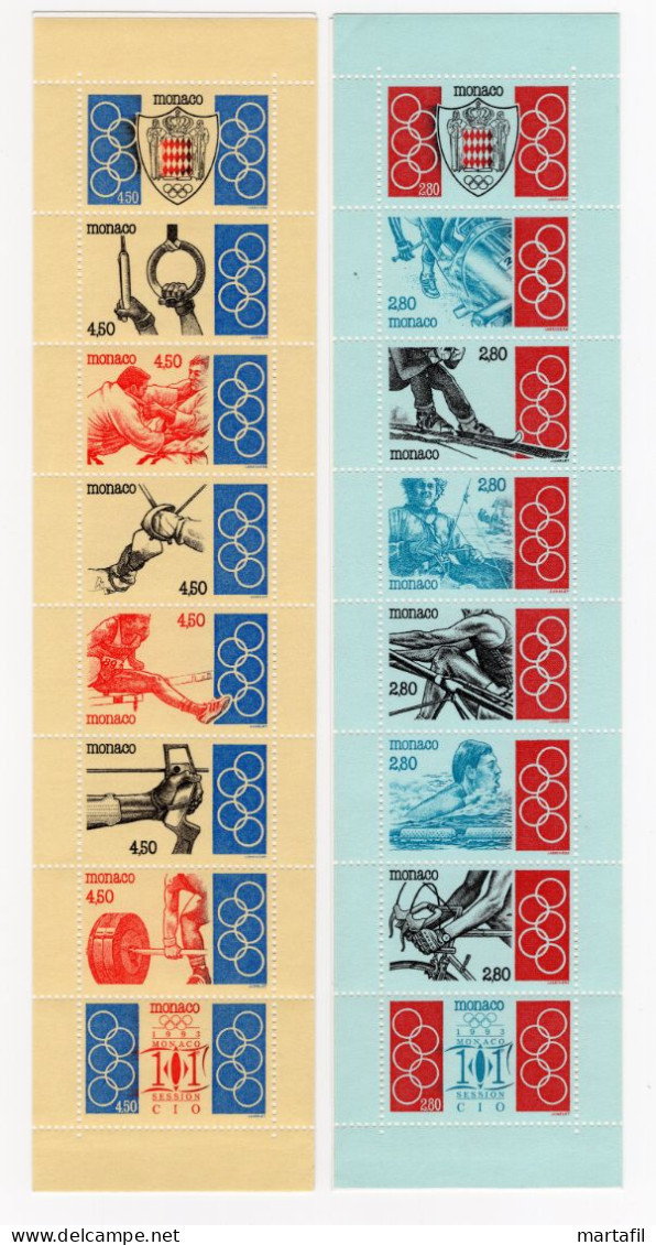 1993 MONACO L1888/L1896 MNH ** 101° Sess. Comitato Olimpico Internazionale, Discipline Olimpiche - Carnets