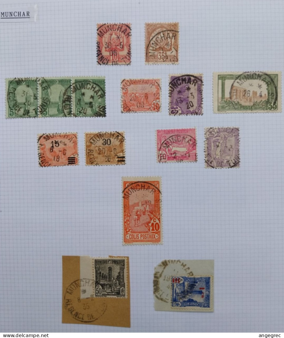 Tunisie Lot Timbre Oblitération Choisies Munchar Colis Postaux Fragment à Voir - Used Stamps