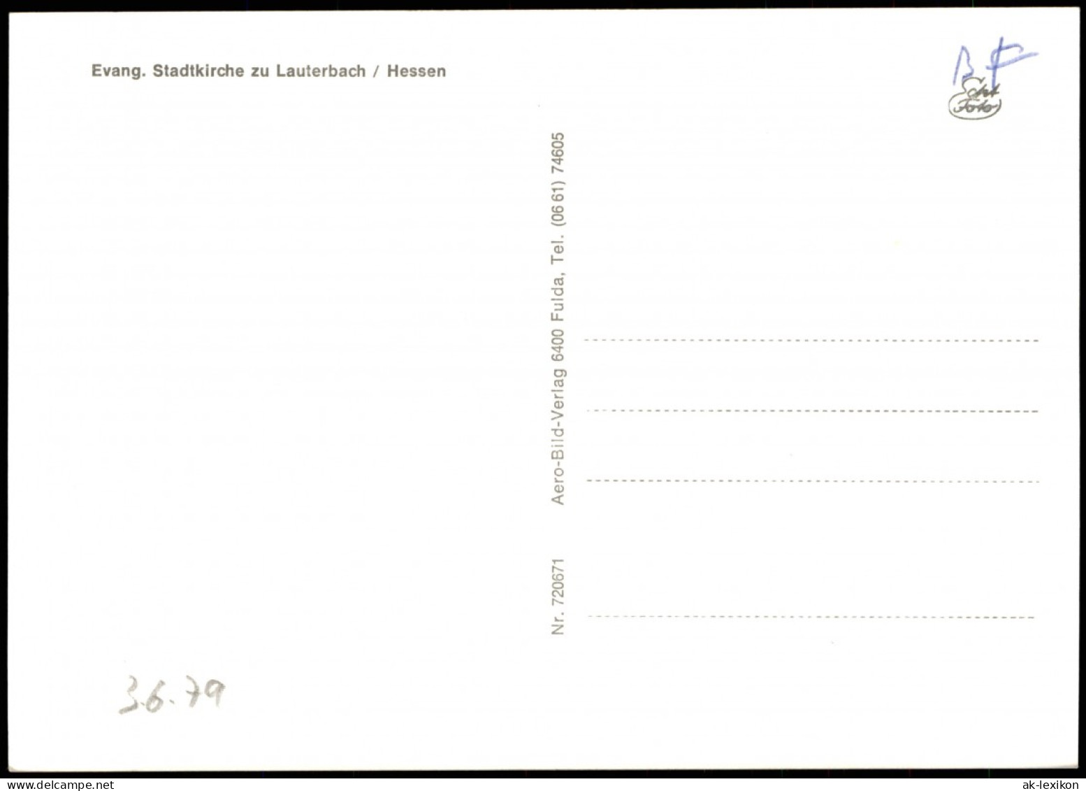 Ansichtskarte Lauterbach (Hessen) Evang. Stadtkirche Innenansicht 1970 - Lauterbach