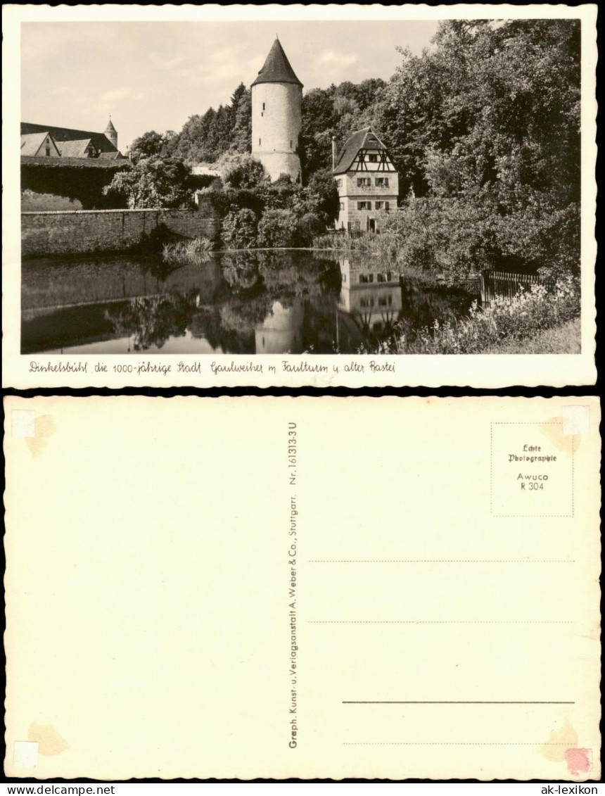 Ansichtskarte Dinkelsbühl Weiher Und Turm 1953 - Dinkelsbuehl