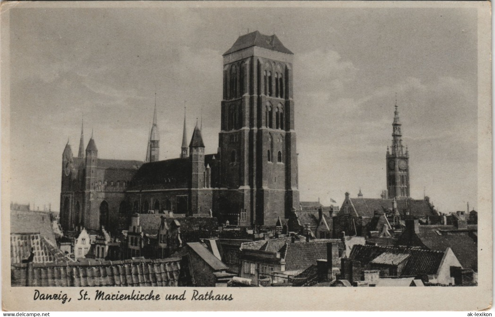 Danzig Gdańsk/Gduńsk Marienkirche/Kościół Mariacki Kirche & Rathaus 1940 - Danzig