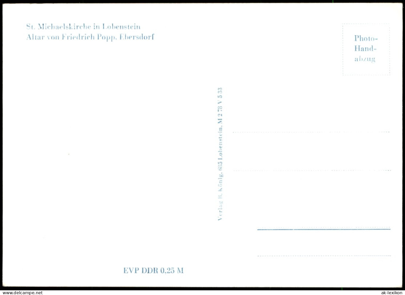 Ansichtskarte Bad Lobenstein St. Michaelskirche - Altar 1972 - Lobenstein