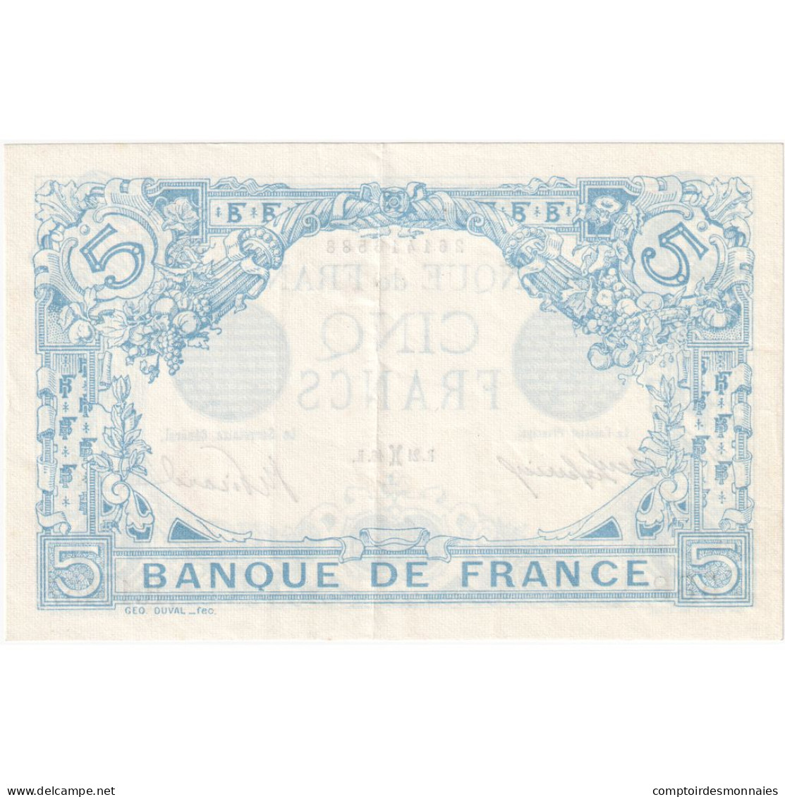 France, 5 Francs, Bleu, 1916-02-21, R.10457, SPL - 5 F 1912-1917 ''Bleu''