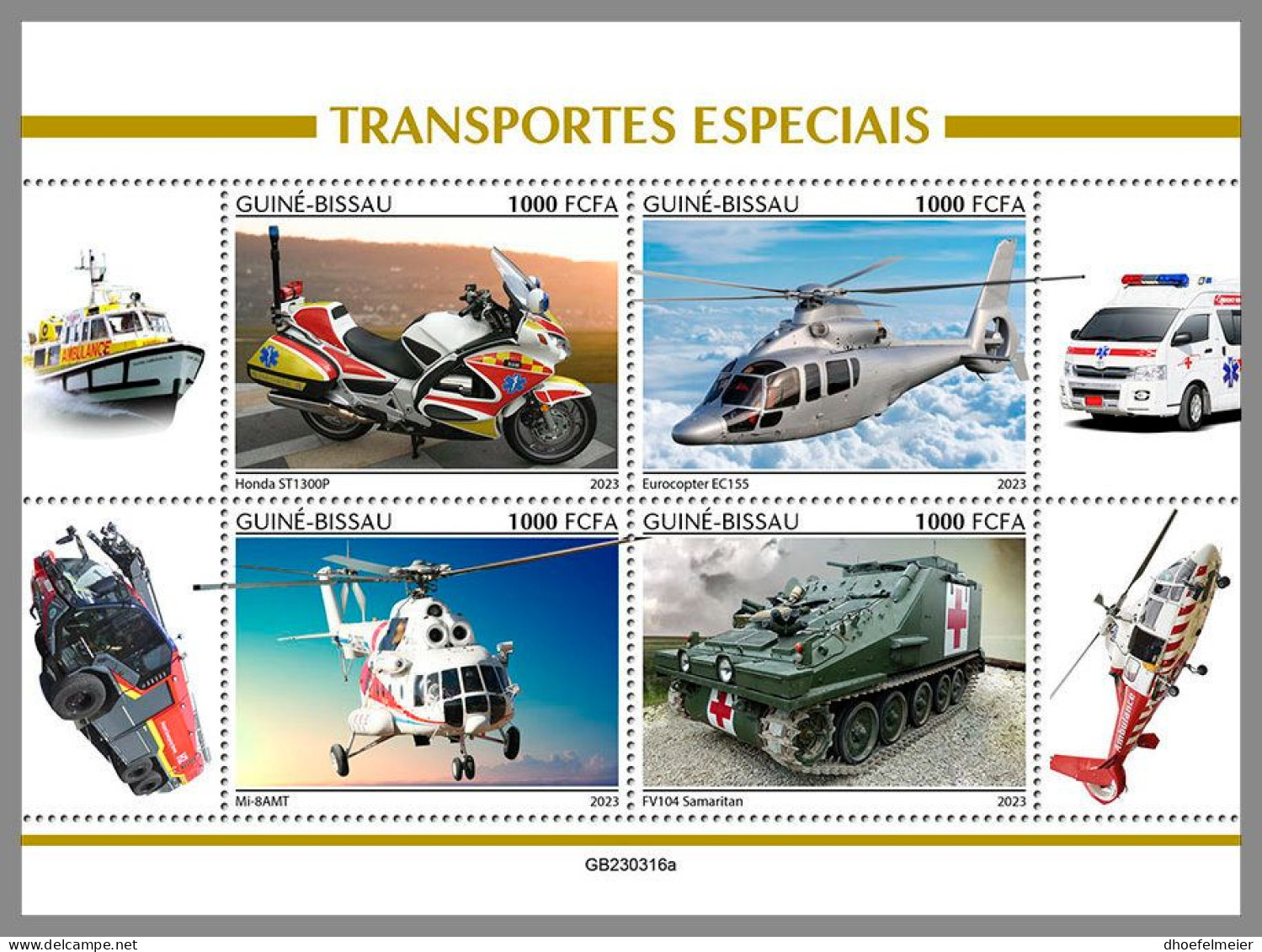 GUINEA-BISSAU 2023 MNH Special Transport Motorcycle Motorrad M/S – OFFICIAL ISSUE – DHQ2416 - Motorbikes