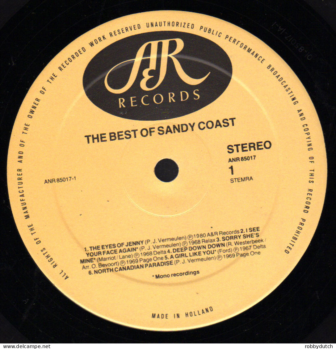 * LP *  SANDY COAST - THE BEST OF (Holland 1981 EX) - Rock