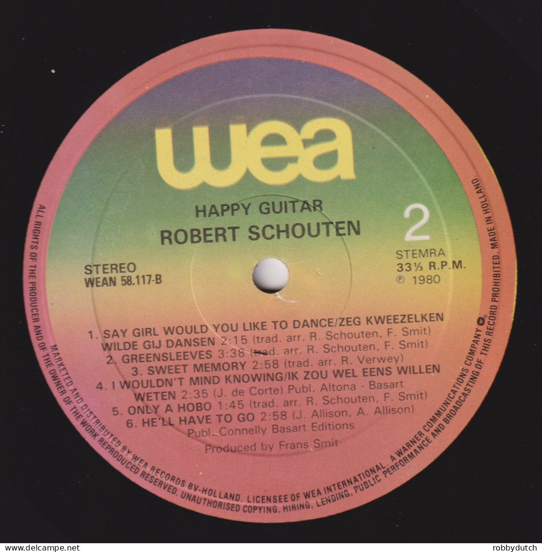 * LP *  ROBERT SCHOUTEN - HAPPY GUITAR (Holland 1980 EX) - Instrumental