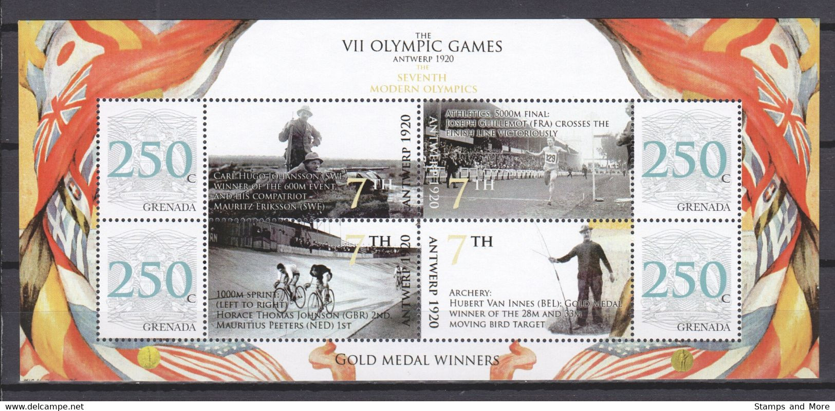 Grenada -  SUMMER OLYMPICS ANTWERP 1920 - Set 2 Of 2 MNH Sheets - Ete 1920: Anvers