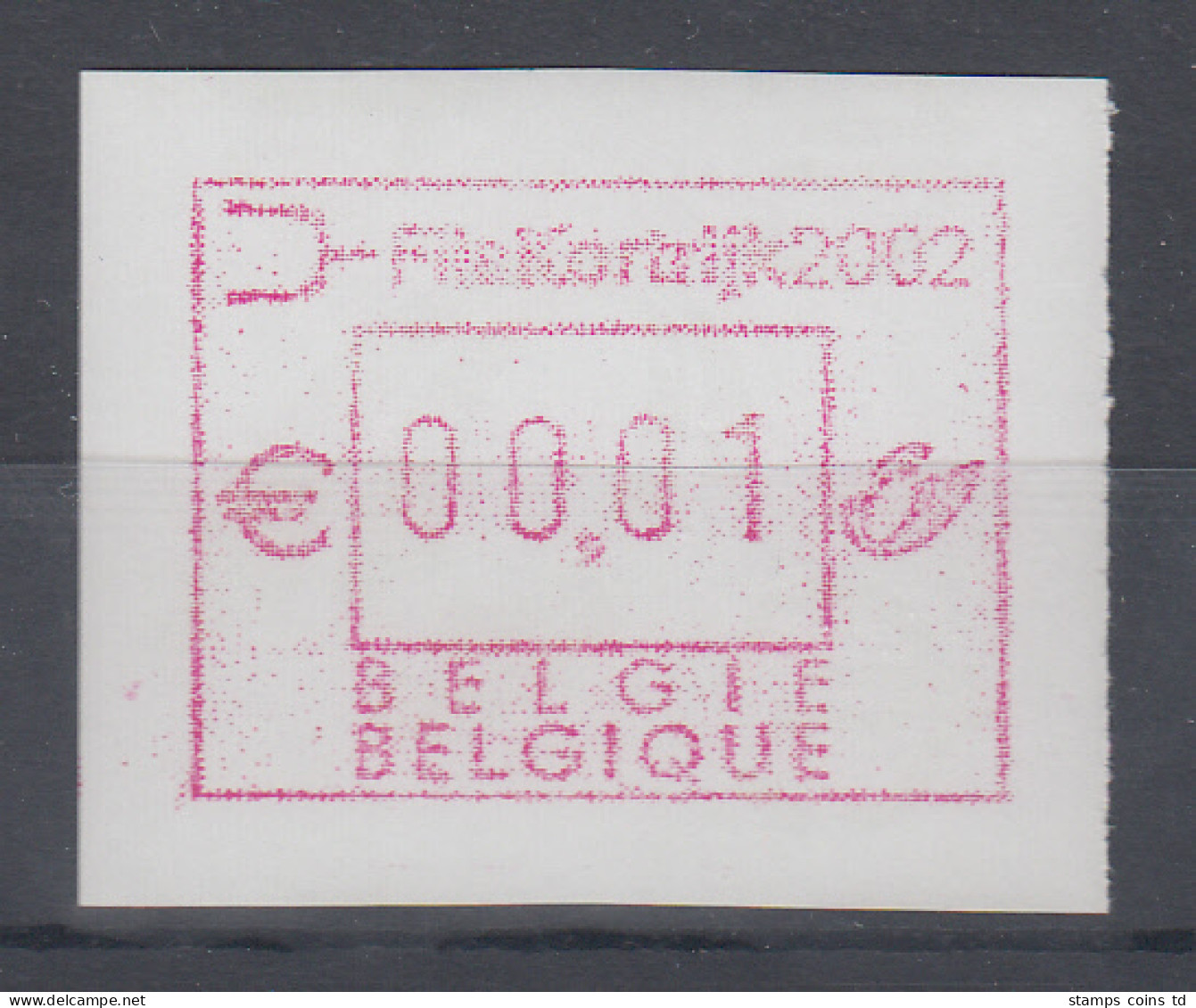 Belgien FRAMA-ATM Sonderausgabe FILA KORTRIJK 2002, Weißes Sicherheitspapier **  - Other & Unclassified