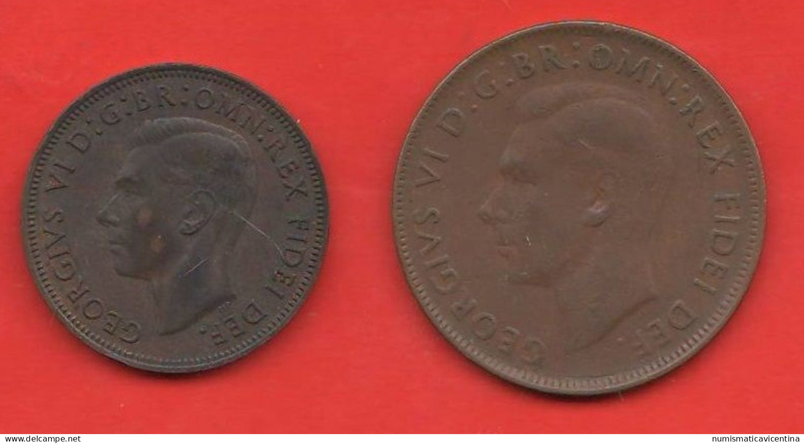 Australia 1 + 1/2 Penny Australie King Georgius VI° Bronze Coin - Penny