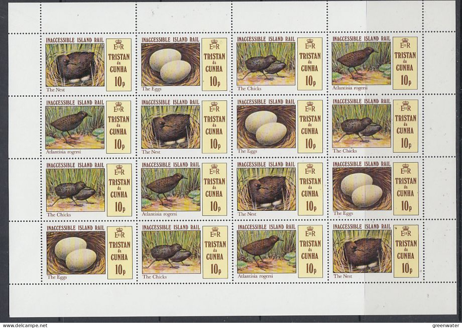 Tristan De Cunha 1981 Inaccessible Island Rail 4v Sheetlet ** Mnh (TDC169) - Tristan Da Cunha