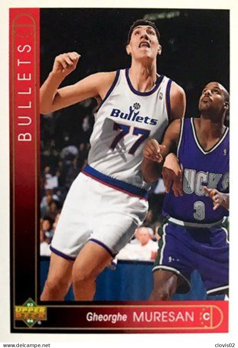 383 Gheorghe Muresan - Washington Bullets - Carte Upper Deck NBA 1993 - Sonstige & Ohne Zuordnung