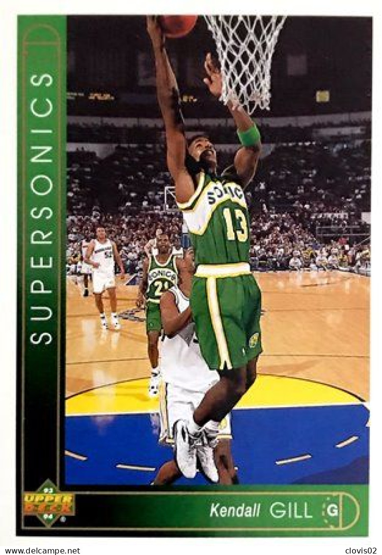 384 Kendall Gill - Seattle SuperSonics - Carte Upper Deck NBA 1993 - Autres & Non Classés