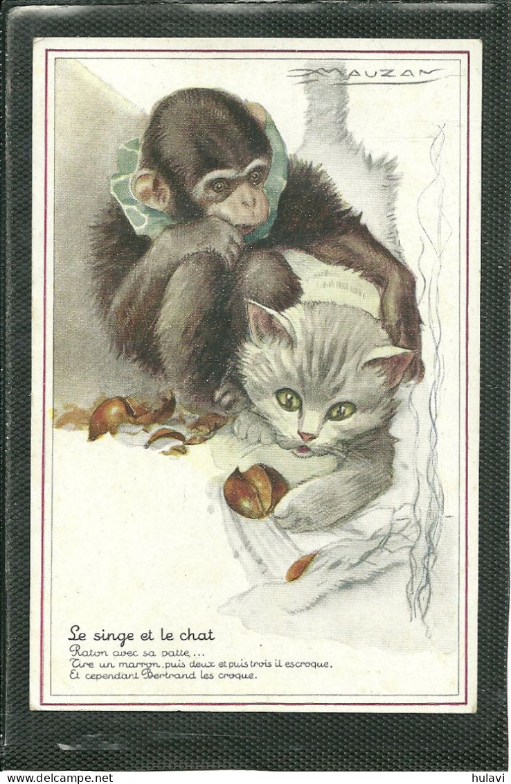 LE SINGE ET LE CHAT (ref 1423) - Mauzan, L.A.