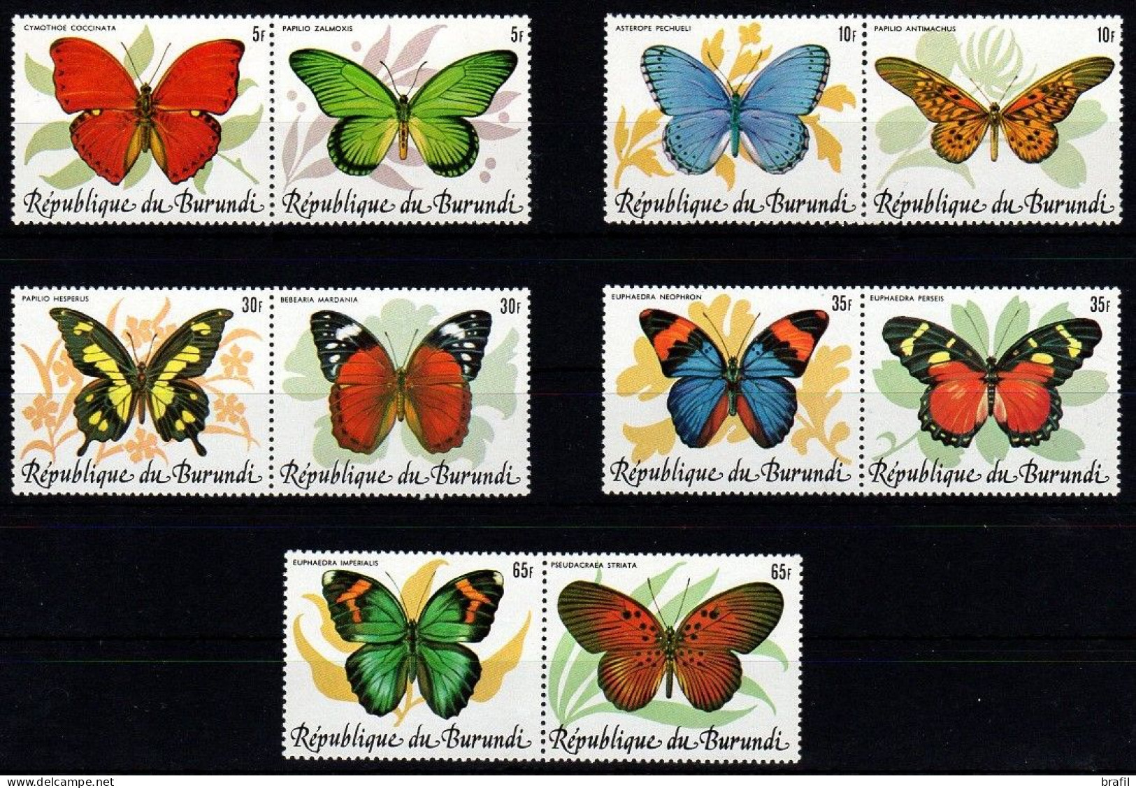 1984 Burundi, Farfalle Butterflies Papillons , Serie Completa Nuova (**) - Unused Stamps