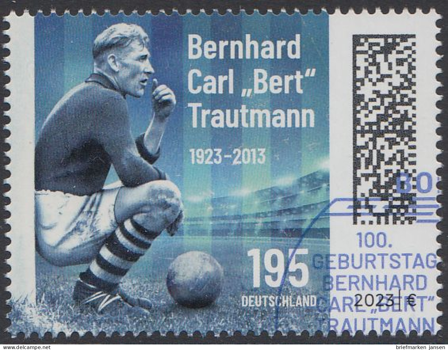 D,Bund Mi.Nr. 3787, 100. Geburtstag Berhard Casr "Bert" Trautmann (195) - Andere & Zonder Classificatie