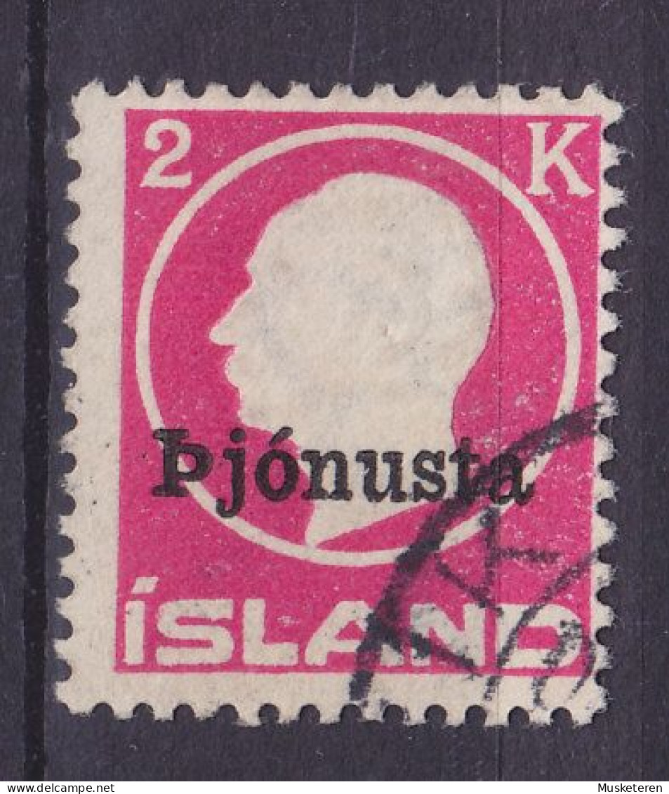 Iceland Dienstmarke 1922 Mi. 41 II, 2 Kr. King Frederik VIII. Overprinted Aufdruck 'Pjónusta' Ohne Punkt Hinter A, Used - Service