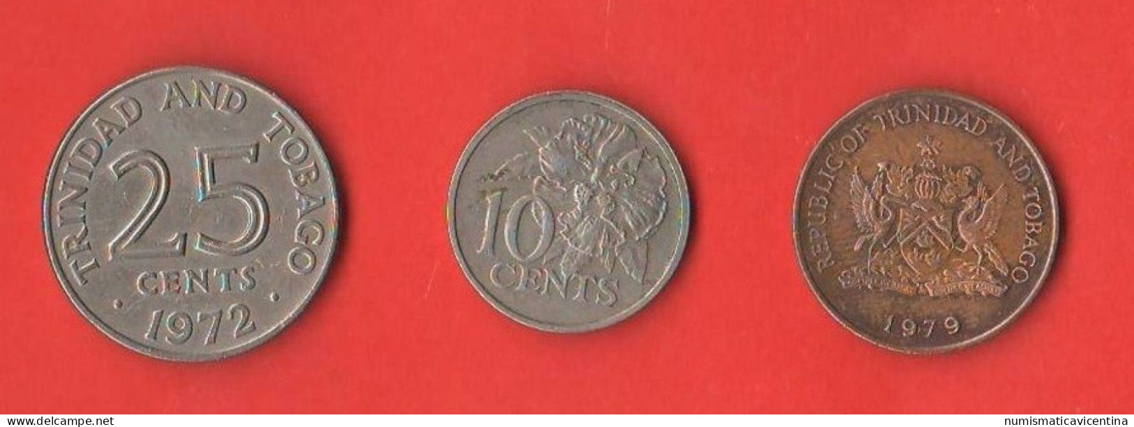 TRINIDAD & TOBAGO 1 + 10 + 25 CENTS - Trinidad & Tobago