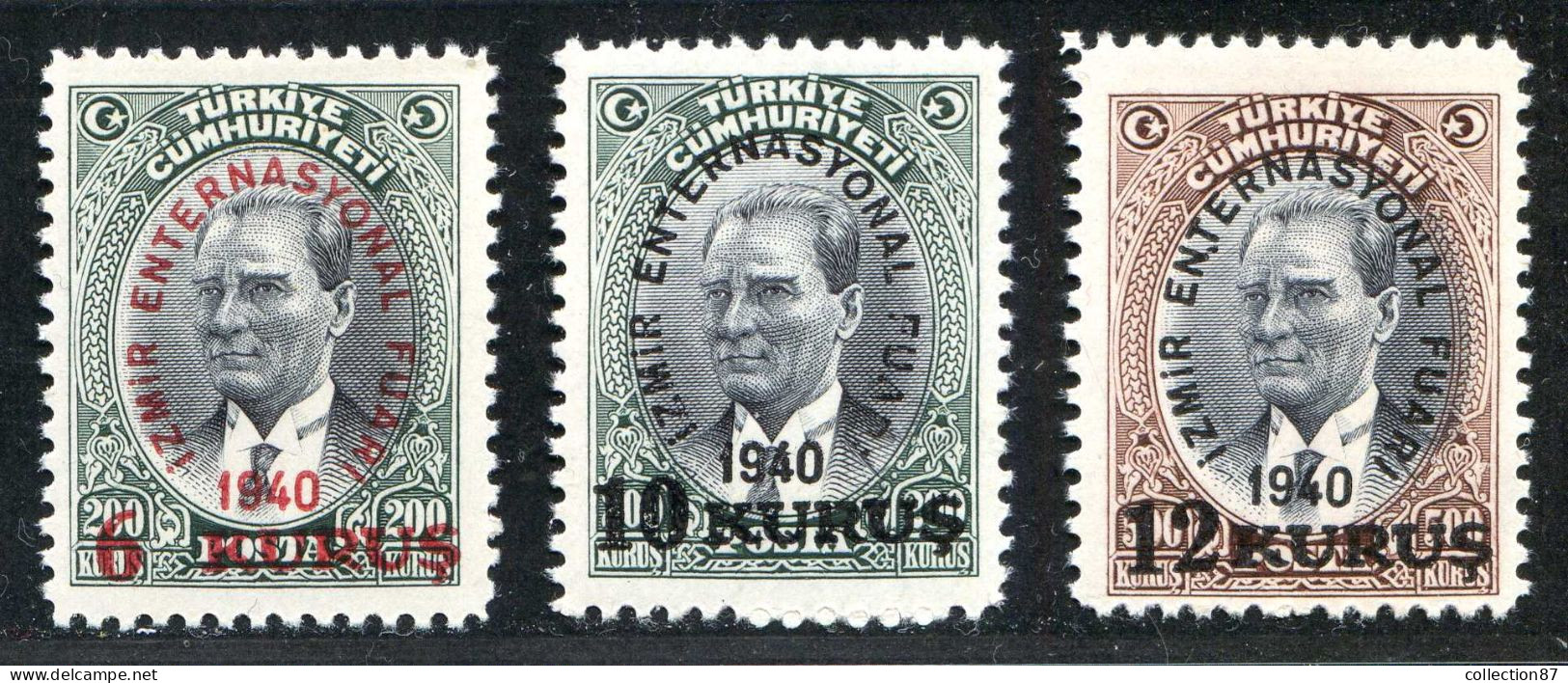 REF 091 > TURQUIE < Yv N° 936 à 938 * * < Neuf Luxe Dos Visible MNH * *  - Turkey - Ungebraucht