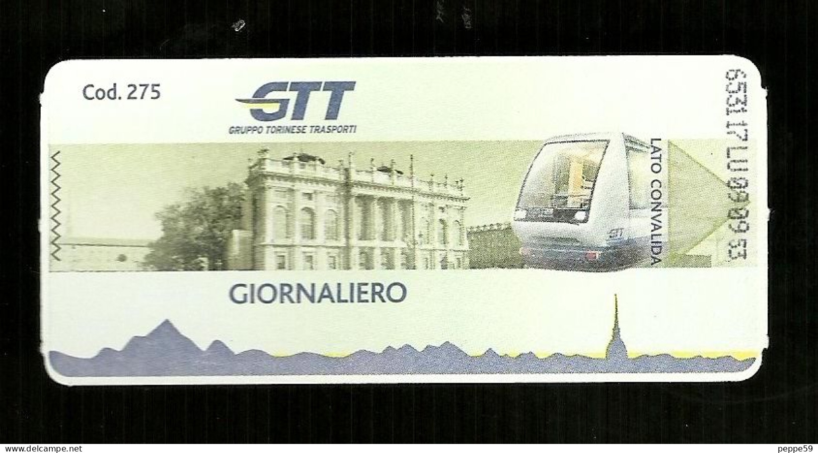 Biglietto Autobus Italia - GTT Gruppo Torinese Trasporti - Giornaliero - Europa