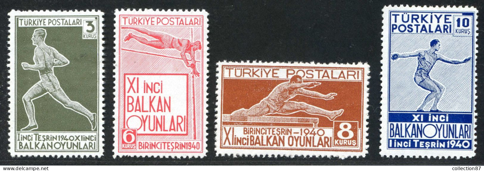 REF 091 > TURQUIE < Yv N° 943 à 946 * * < Neuf Luxe Dos Visible MNH * * Cat 33 € - Turkey Sport Athlétisme - Ungebraucht