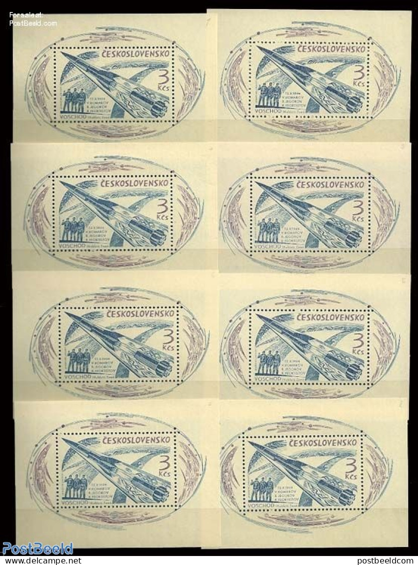Czechoslovkia 1964 Wochod I, S/s, 8 Different Types, Mint NH, Transport - Space Exploration - Sonstige & Ohne Zuordnung