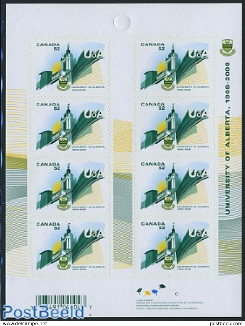 Canada 2008 University Of Alberta Foil Booklet, Mint NH, Science - Education - Stamp Booklets - Ungebraucht