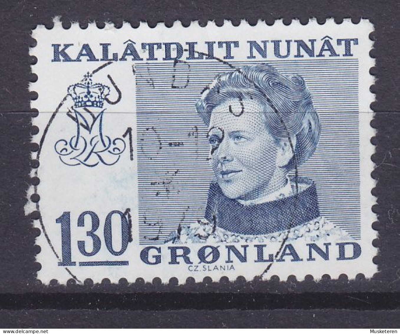 Greenland 1977 Mi. 113, 1.30 (Kr) Queen Margrethe II. (Cz. Slania) Deluxe DUNDAS Cancel !! - Gebruikt