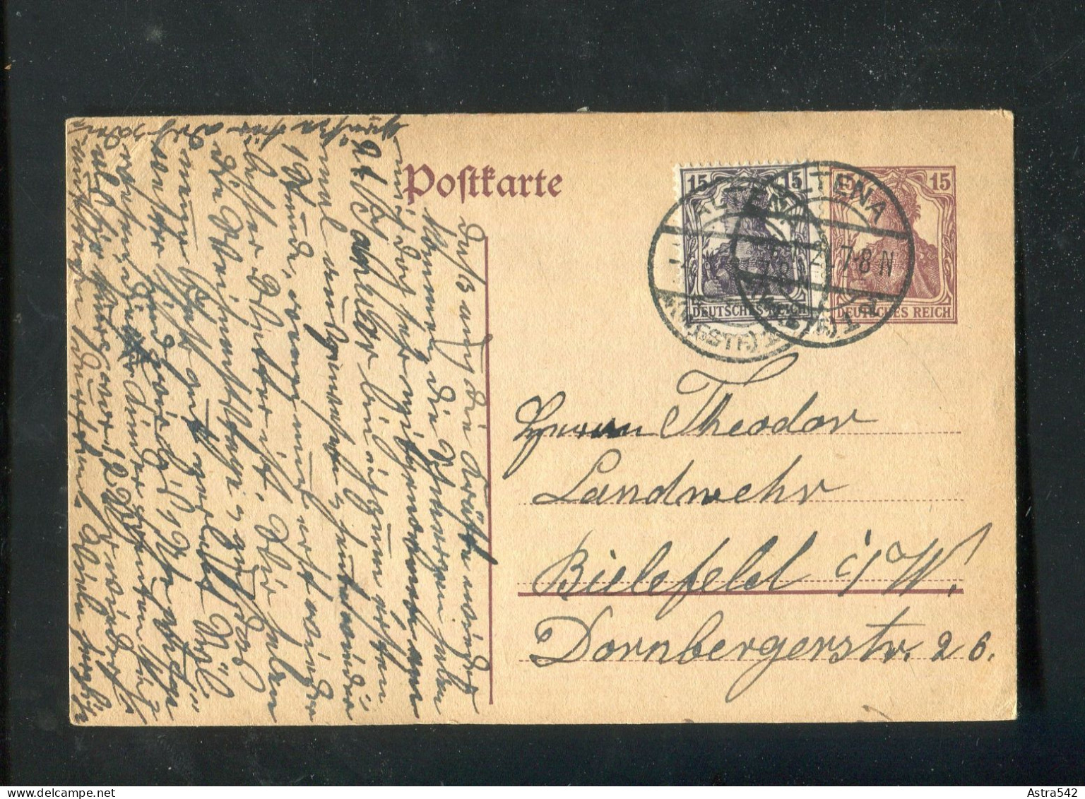 "DEUTSCHES REICH" 1921, Postkarte Mi. P 116 Mit Zusatzfrankatur Stegstempel "ALTENA" (A1152) - Postkarten